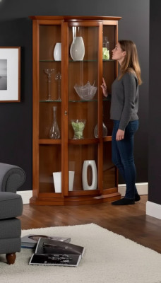 Armario de vidrio de madera, vitrina de madera, muebles de salón aparador.