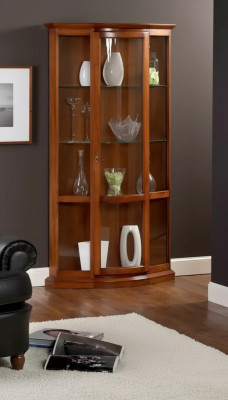 Armario de vidrio de madera, vitrina de madera, muebles de salón aparador.