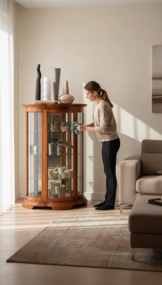 Vitrina armario estantería sala de estar aparador muebles clásicos estantes madera