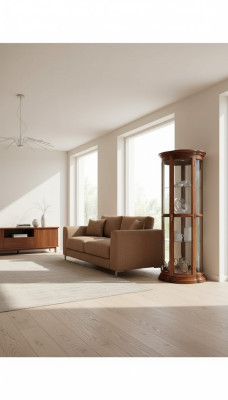 Sala de estar Aparador Armario de vidrio Vitrina Aparador Muebles de armario de madera