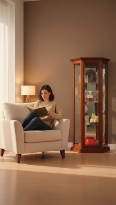 Vitrina armarios Vitrinas madera Lujo Sala de estar Muebles Armario Marrón Nuevo