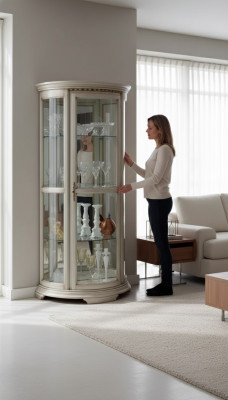 Sala de estar Aparador Gabinete de vidrio Vitrina Sala de estar Aparador Mueble de madera