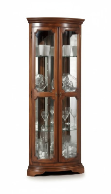 Muebles clásicos de madera marrón vitrina de esquina gabinete de vitrina Muebles italianos