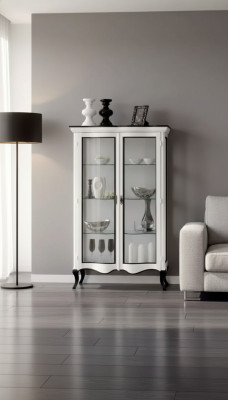 Muebles de sala Aparador de madera Vitrinas de vidrio Armario Vitrina de madera maciza