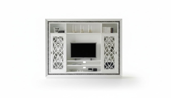 Mueble de salón de lujo, pared de armario, armario, muebles modernos, sala de estar, TV, madera.
