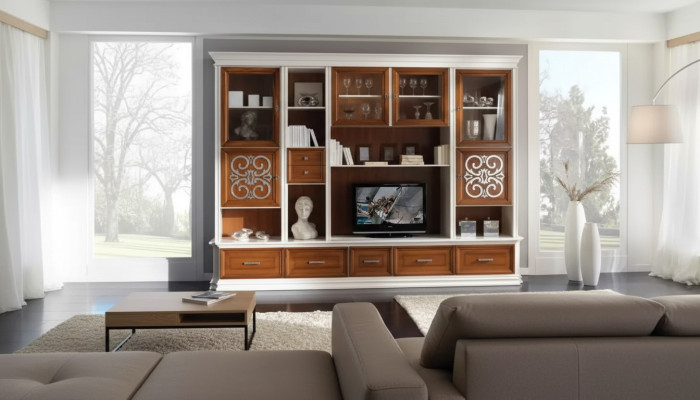 Estante de pared para sala de estar, mueble de TV, armarios de pared, muebles de madera para sala de estar nuevos.
