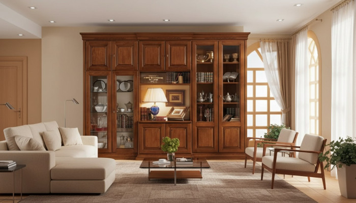 Mueble de pared italiano de madera, armarios de diseño para sala de estar, nuevos.