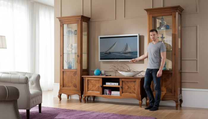 Soporte de TV para sala de estar 2x Vitrina de 3 piezas. Nuevo conjunto de muebles de sala de estar de diseñador.