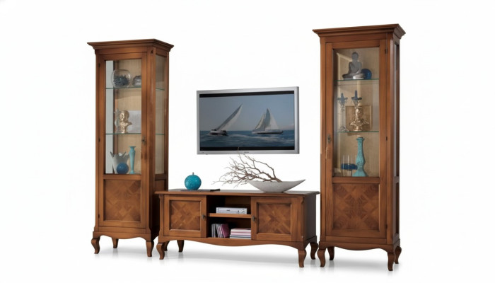 Soporte de TV para sala de estar 2x Vitrina de 3 piezas. Nuevo conjunto de muebles de sala de estar de diseñador.