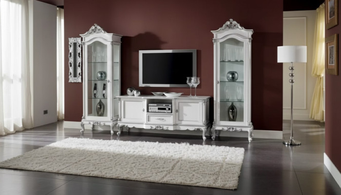 Conjunto de salón estante de pared soporte de TV pared de salón 2x vitrina diseño 3 piezas nuevo.