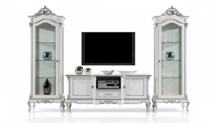 Conjunto de salón estante de pared soporte de TV pared de salón 2x vitrina diseño 3 piezas nuevo.