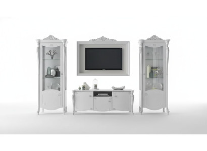 Mueble para TV blanco diseño estilo moderno con marco de cristal armario para RTV televisión nuevo