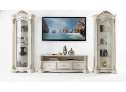Salón Vitrina de TV Aparador Cómoda Armario Conjunto Grupo XXL de 3 piezas.