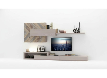 Mueble de TV estante de pared repisas de pared sala de estar de lujo tabla baja gris nueva