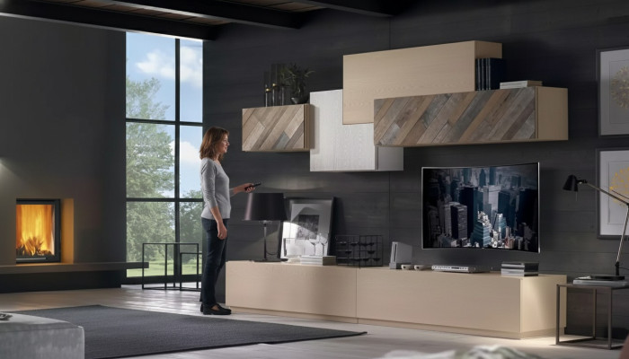 Juego de sala completo mueble bajo de TV armario pared lujo nuevo