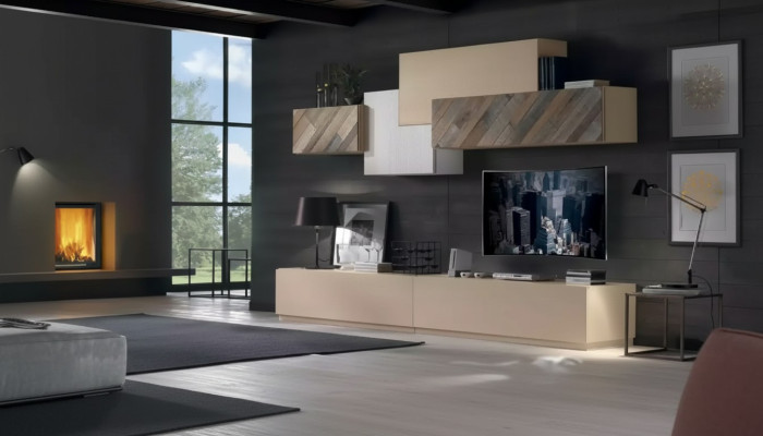 Juego de sala completo mueble bajo de TV armario pared lujo nuevo