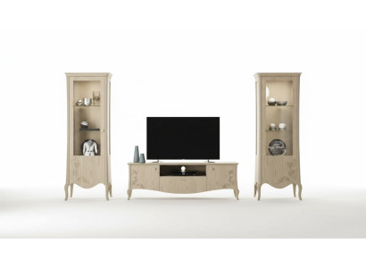 Sala de estar rtv vitrina aparador estante lujo sala de estar beige conjunto 3 piezas.