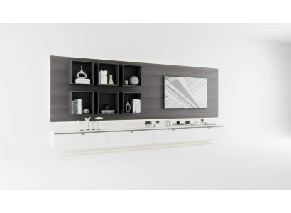 Diseño armario de pared estantería sala de estar soporte de TV madera estantes de pared Italia