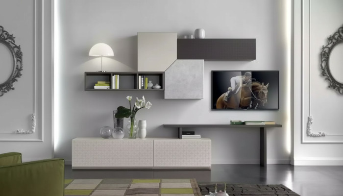 Mueble de televisión Muebles italianos Sala de estar Lujo Aparador Pared de madera