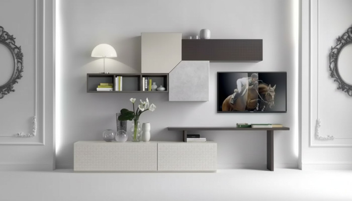 Mueble de televisión Muebles italianos Sala de estar Lujo Aparador Pared de madera