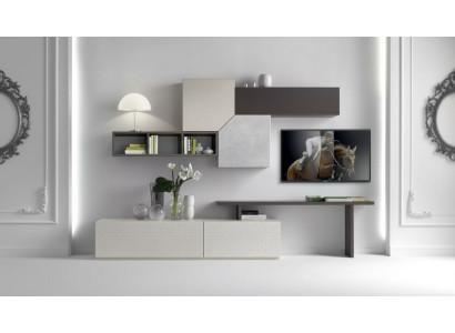 Mueble de televisión Muebles italianos Sala de estar Lujo Aparador Pared de madera
