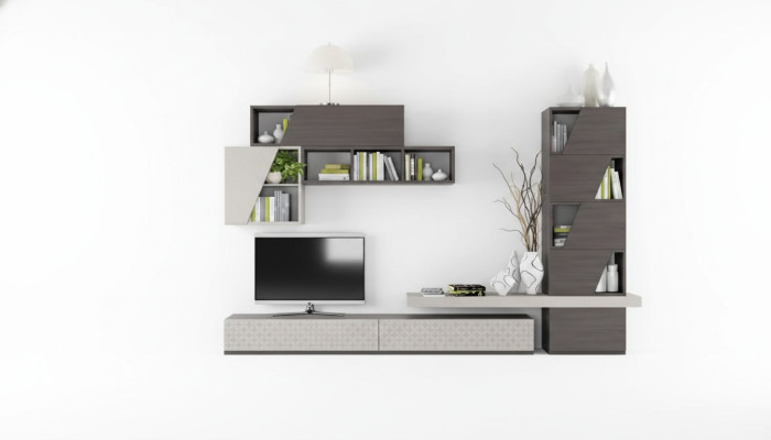 Estantes de pared para la sala de estar, muebles de sala de estar, diseño de TV moderno, lujo, nuevo.