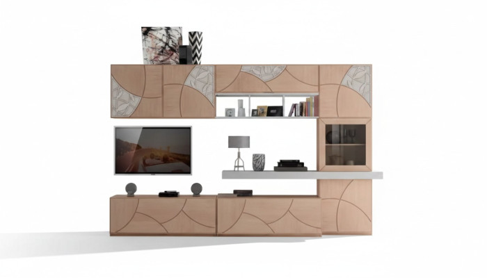 Mueble clásico de salón, mueble bajo de TV, estantería de pared para salón, armario nuevo.