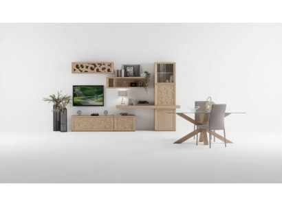 Mueble de salón de madera estilo clásico italiano.