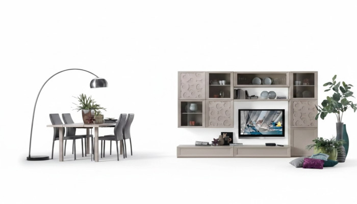 Conjunto de sala de estar Vitrina Cómoda Paredes de sala Mueble para TV Diseño Armario Nuevo