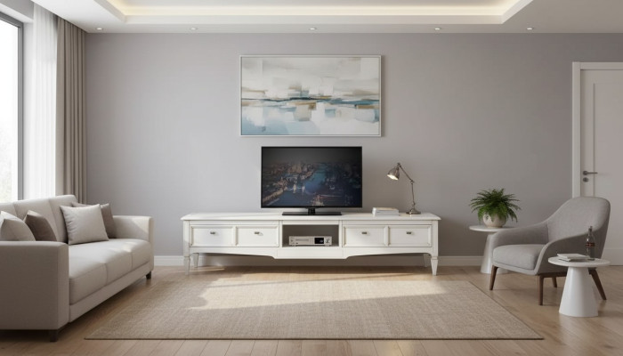 Mueble soporte para sala de estar TV aparador estilo blanco lujo madera