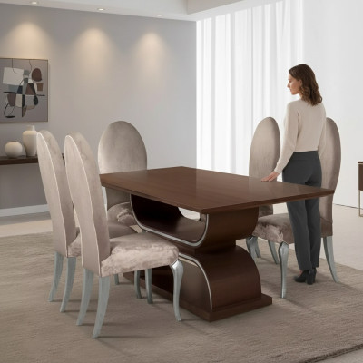 Mueble de comedor de lujo, mesa de comedor con 4 sillas, conjunto completo de mesa de comedor de 5 piezas.