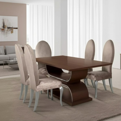 Mueble de comedor de lujo, mesa de comedor con 4 sillas, conjunto completo de mesa de comedor de 5 piezas.
