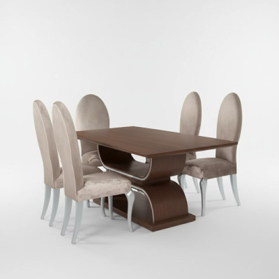 Mueble de comedor de lujo, mesa de comedor con 4 sillas, conjunto completo de mesa de comedor de 5 piezas.