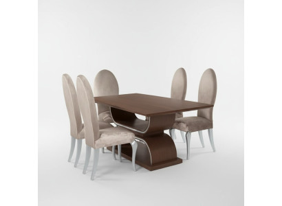 Mueble de comedor de lujo, mesa de comedor con 4 sillas, conjunto completo de mesa de comedor de 5 piezas.