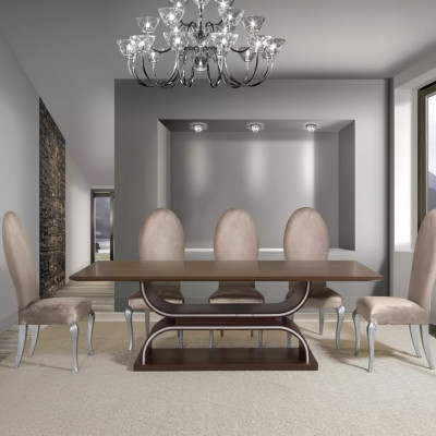 Conjunto completo de mesa de comedor 6 sillas Conjunto de comedor Grupo de comedor Mesa de madera 7 piezas