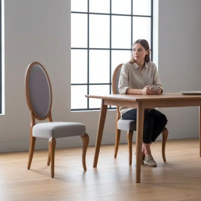 Sillas de comedor de madera silla de lujo marrón muebles de sala de estar nuevos.