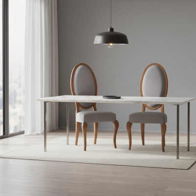 Sillas de comedor de madera silla de lujo marrón muebles de sala de estar nuevos.