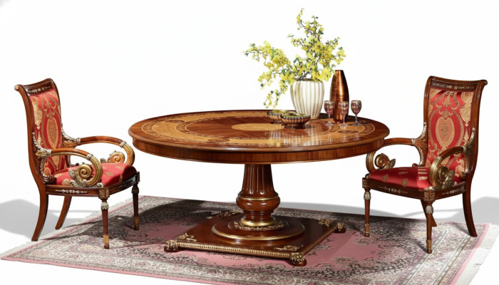 Muebles de diseñador italiano para mesa de comedor, mesas redondas marrones para comedor, nuevas.