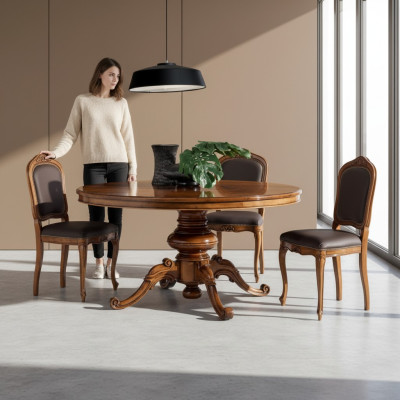 Juego completo de mesa de comedor 4 sillas Set de comedor Grupo de esencias Mesa de madera Nueva 5 piezas