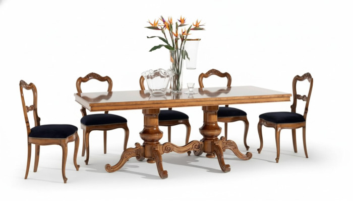 Mesa de comedor marrón de lujo de madera rectangular mesa de comedor nueva