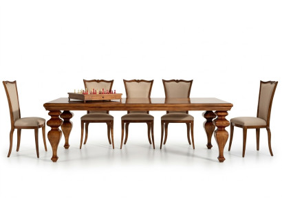 Conjunto de comedor Set Mesa clásica 6x sillas 7 piezas Lujo Completo