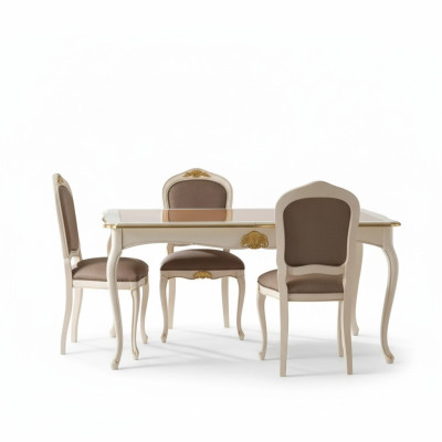 Mesa de comedor Conjunto de mesa de comedor de 5 piezas con 4 sillas Grupo de comedor Clásico Nuevo