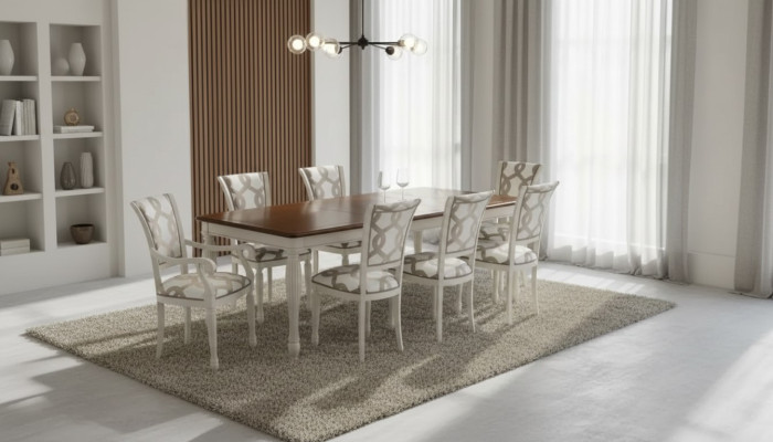 Comedor conjunto de mesa 8 sillas Conjunto de mesa Grupo Set Italia Madera