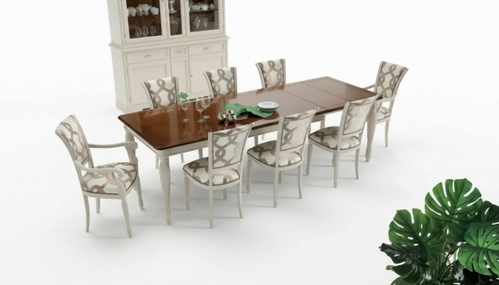 Comedor conjunto de mesa 8 sillas Conjunto de mesa Grupo Set Italia Madera