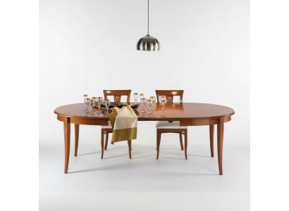Muebles italianos de diseñador de mesa de madera para comedor con juego de 4 sillas.