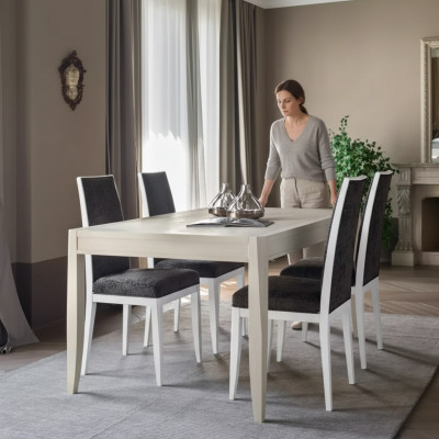 Modernes Set de comedor, mesa grupo clásico de sillas 4x sillas 5 piezas. Conjunto de asientos
