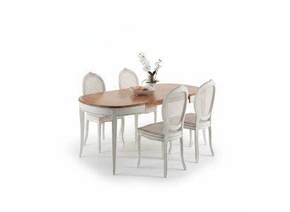 Diseñador de muebles italiano Mesa de madera con asientos acolchados para comedor 4 sillas