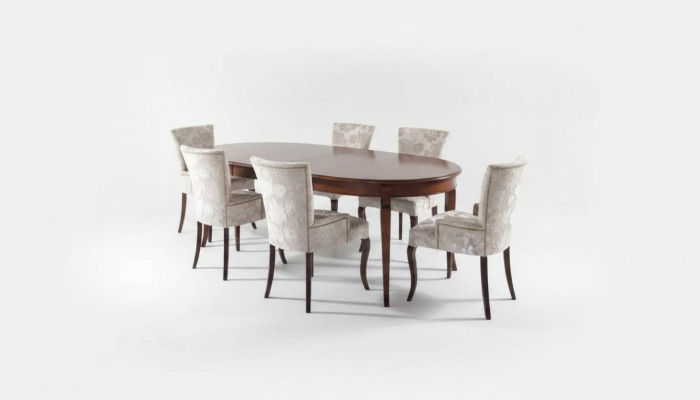 Diseño de comedor conjunto de 5 piezas. Grupo de sillas de muebles, mesa y 4 sillas.