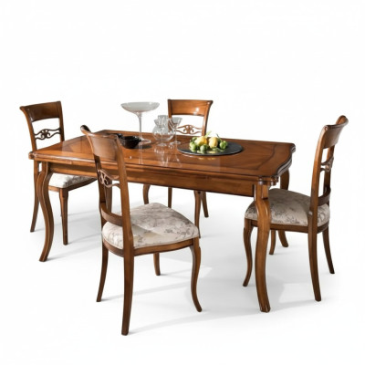 Juego de comedor mesa de comedor 4 sillas Set Clásico grupo de comedor de 5 piezas. Mesas