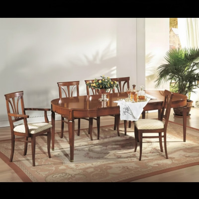 Juego de comedor, grupo de esencias, mesa de madera, juego completo de 7 piezas, mesa de comedor y 6 sillas.